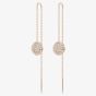 Swarovski Meteora Rose Gold Tone Plated Crystal Disc Chain Dropper Earrings 5689427