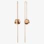 Swarovski Meteora Rose Gold Tone Plated Crystal Disc Chain Dropper Earrings 5689427