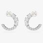 Swarovski Matrix Rhodium Plated Circle Pearl & Crystal Earrings 5692260