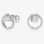 Swarovski Constella Rhodium Tone Plated Circle Stud Earrings 5692262