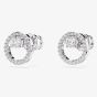 Swarovski Constella Rhodium Tone Plated Circle Stud Earrings 5692262