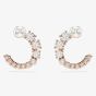 Swarovski Matrix Rose Gold Tone Plated Crystal Pearl Half Hoop Earrings 5692264
