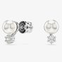 Swarovski Matrix Rhodium Plated Crystal Pearl Stud Earrings 5694225