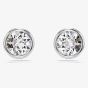 Swarovski Imber Rhodium Plated White Round Stud Earrings 5696073
