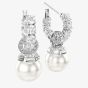 Swarovski Matrix White Hoop Pearl Drop Earrings 5691716