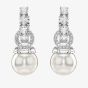 Swarovski Matrix White Hoop Pearl Drop Earrings 5691716