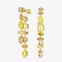 Swarovski Gema Gold Tone Plated Mixed Cut Yellow Crystal Drop Earrings 5718073
