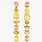 Swarovski Gema Gold Tone Plated Mixed Cut Yellow Crystal Drop Earrings 5718073
