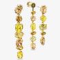 Swarovski Gema Gold Tone Plated Mixed Cut Yellow Crystal Drop Earrings 5718073