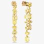 Swarovski Gema Gold Tone Plated Mixed Cut Yellow Crystal Drop Earrings 5718073
