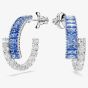 Swarovski Matrix Rhodium Plated Blue & White Zirconia Hoop Earrings 5722459