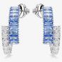 Swarovski Matrix Rhodium Plated Blue & White Zirconia Hoop Earrings 5722459