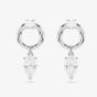 Swarovski Mesmera Rhodium Plated White Zirconia Drop Stud Earrings 5723177