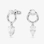 Swarovski Mesmera Rhodium Plated White Zirconia Drop Stud Earrings 5723177