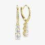 Swarovski Stilla Attract Gold Tone Plated White Zirconia Drop Hoop Earrings 5723300