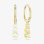 Swarovski Stilla Attract Gold Tone Plated White Zirconia Drop Hoop Earrings 5723300