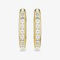 Swarovski Dextera Gold Tone Plated White Crystal Octagon Hoop Earrings 5724584