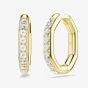Swarovski Dextera Gold Tone Plated White Crystal Octagon Hoop Earrings 5724584
