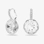 Swarovski Millenia Rhodium Plated Round White Crystal Drop Earrings 5731149