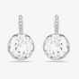 Swarovski Millenia Rhodium Plated Round White Crystal Drop Earrings 5731149