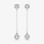 Swarovski Una Rhodium Plated Round White Crystal Drop Earrings 5732273