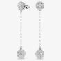 Swarovski Una Rhodium Plated Round White Crystal Drop Earrings 5732273