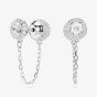 Swarovski Una Rhodium Plated Round White Crystal Drop Earrings 5732273