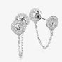 Swarovski Una Rhodium Plated Round White Crystal Drop Earrings 5732273