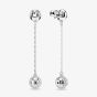 Swarovski Una Rhodium Plated Round White Crystal Drop Earrings 5732273