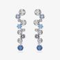Swarovski Constella Rhodium Plated Blue & White Crystal Drop Earrings 5732775