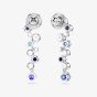 Swarovski Constella Rhodium Plated Blue & White Crystal Drop Earrings 5732775