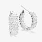 Swarovski Matrix Rhodium Plated Baguette Cut White Zirconia Hoop Earrings 5733397
