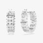 Swarovski Matrix Rhodium Plated Baguette Cut White Zirconia Hoop Earrings 5733397