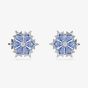 Swarovski Magic Rhodium Plated Blue Zirconia Snowflake Stud Earrings 5734242
