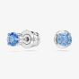 Swarovski Stilla Attract Rhodium Plated Round Blue Zirconia Stud Earrings 5734250
