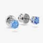 Swarovski Stilla Attract Rhodium Plated Round Blue Zirconia Stud Earrings 5734250