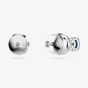 Swarovski Stilla Attract Rhodium Plated Round Blue Zirconia Stud Earrings 5734250