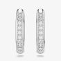 Swarovski Dextera Rhodium Plated White Crystal Octogan Hoop Earrings 5724585