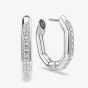 Swarovski Dextera Rhodium Plated White Crystal Octogan Hoop Earrings 5724585