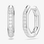 Swarovski Dextera Rhodium Plated White Crystal Octogan Hoop Earrings 5724585