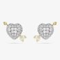 Swarovski Idyllia Mixed Metal Zirconia Heart Stud Earrings 5737298