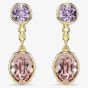 Swarovski Chroma Gold Tone Plated Changeable Crystal Drop Earrings 5738478