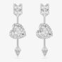Swarovski Idyllia Rhodium Plated Reversible Arrow Heart Earrings 5749602