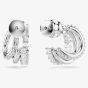Swarovski Hyperbola Rhodium Plated Three Hoop Earrings 5737110