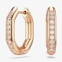 Swarovski Dextera Rose Gold Tone Crystal Hoop Earrings 5743798