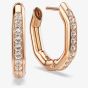 Swarovski Dextera Rose Gold Tone Crystal Hoop Earrings 5743798