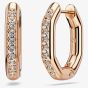 Swarovski Dextera Rose Gold Tone Crystal Hoop Earrings 5743798