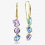 Swarovski Gema Gold Tone Plated Mixed Crystal Dropper Earrings 5747917