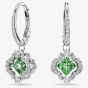 Swarovski Una Angelic Rhodium Plated Green Clover Drop Earrings 5758001
