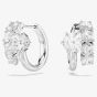 Swarovski Matrix Rhodium Plated Round Cut Hoop Earrings 5753572